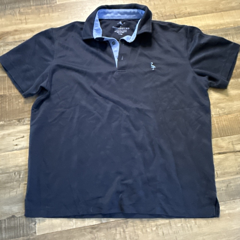 Tailorbyrd Collection Polo Shirt Navy Blue Sz L Performance
